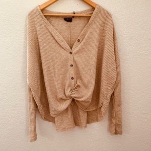 UO Oversized Thermal Button Up